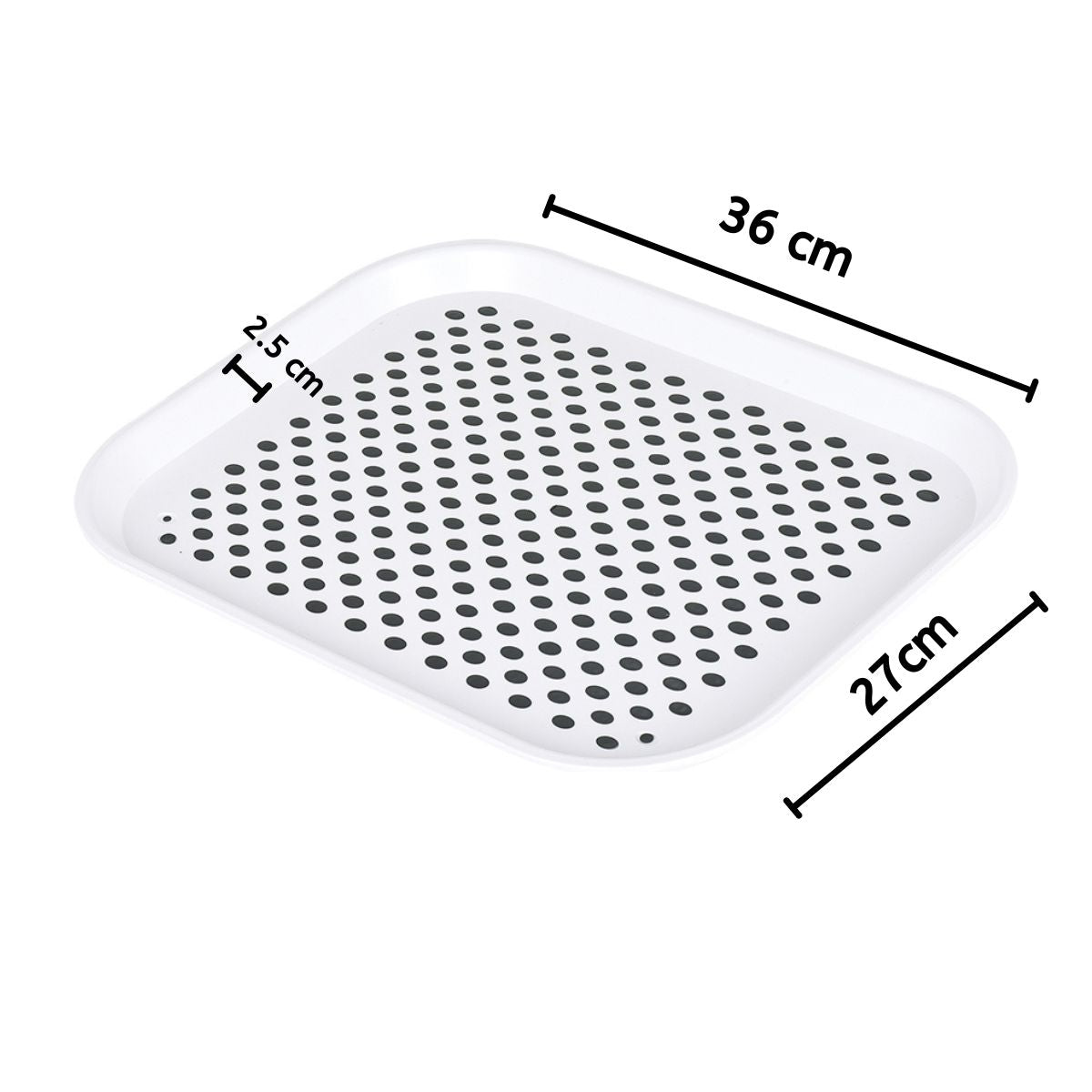 Set of 2 Anti Slip Serving Tray Non Slip Rubber Grip Surface and Bottom