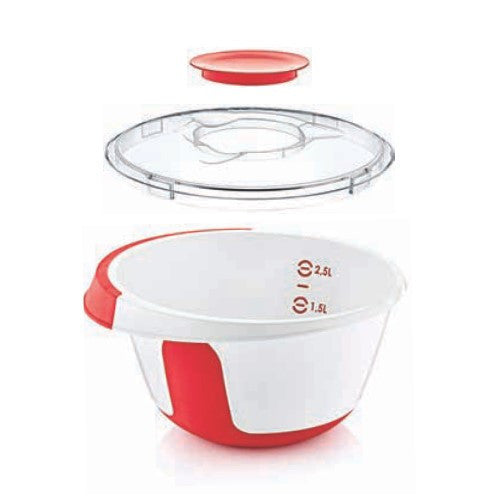 2.5 Litre Graded mixer bowl with Lid - Double Colored