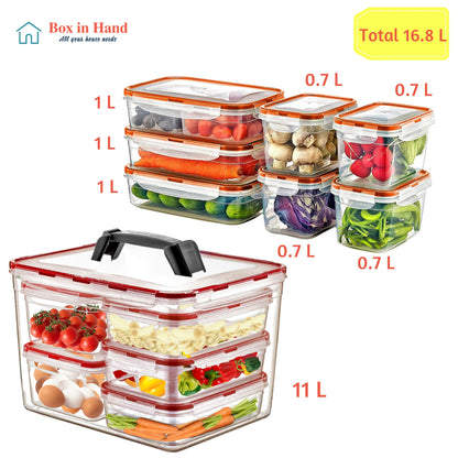 16.8 LT Food Storage Containers Set of 8 Airtight Plastic Containers with Lids