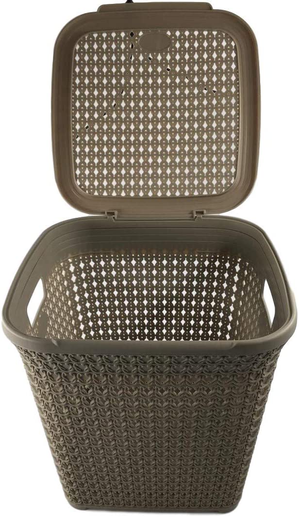 (Set of 2) 15 LT Knitted Storage Basket Organiser tidy Box Home Bathroom Kitchen