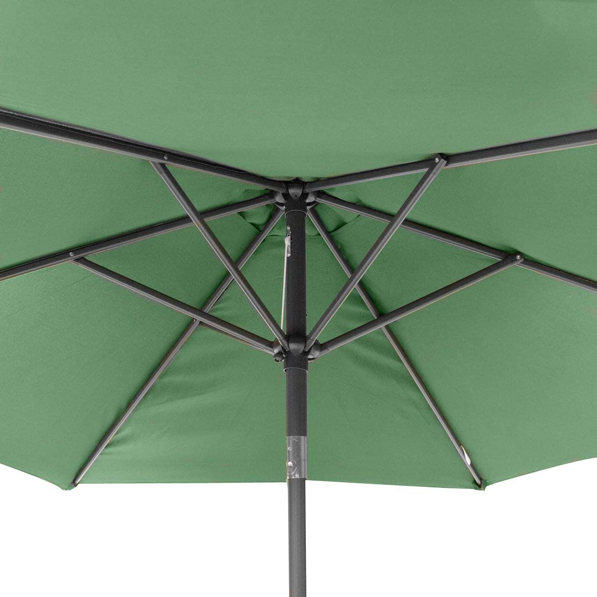 GardenKraft Dark Green Outdoor Garden Parasol Tilt & Crank 270x270x240cm