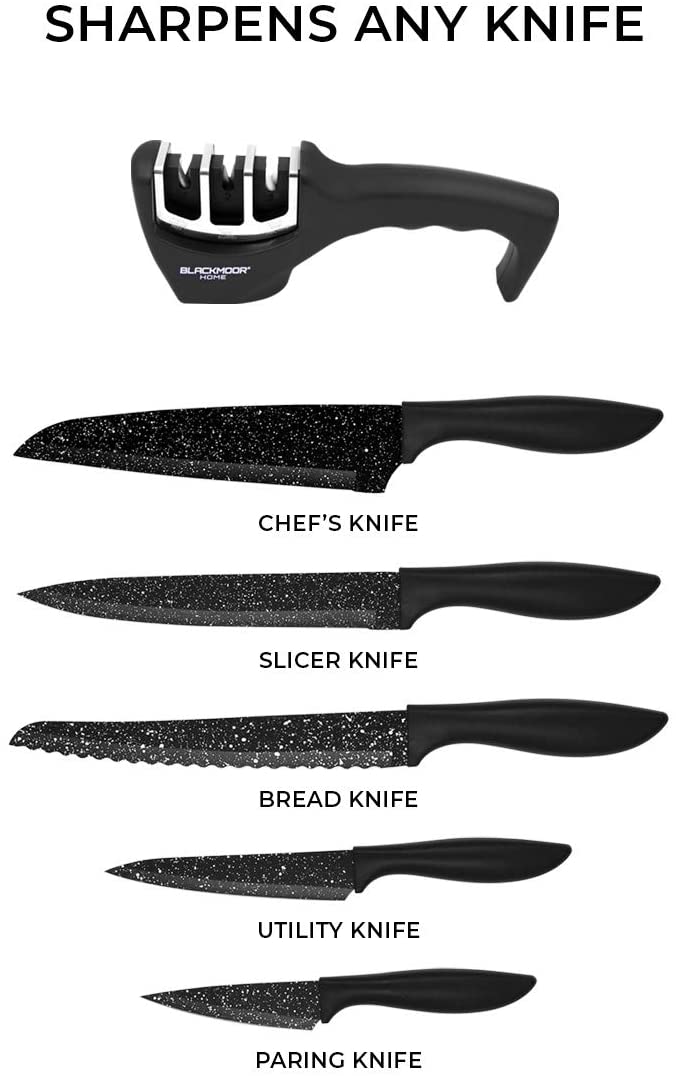 3 Stage Knife Sharpener Ergonomic Design Widely Compatible Easy to Use and Store