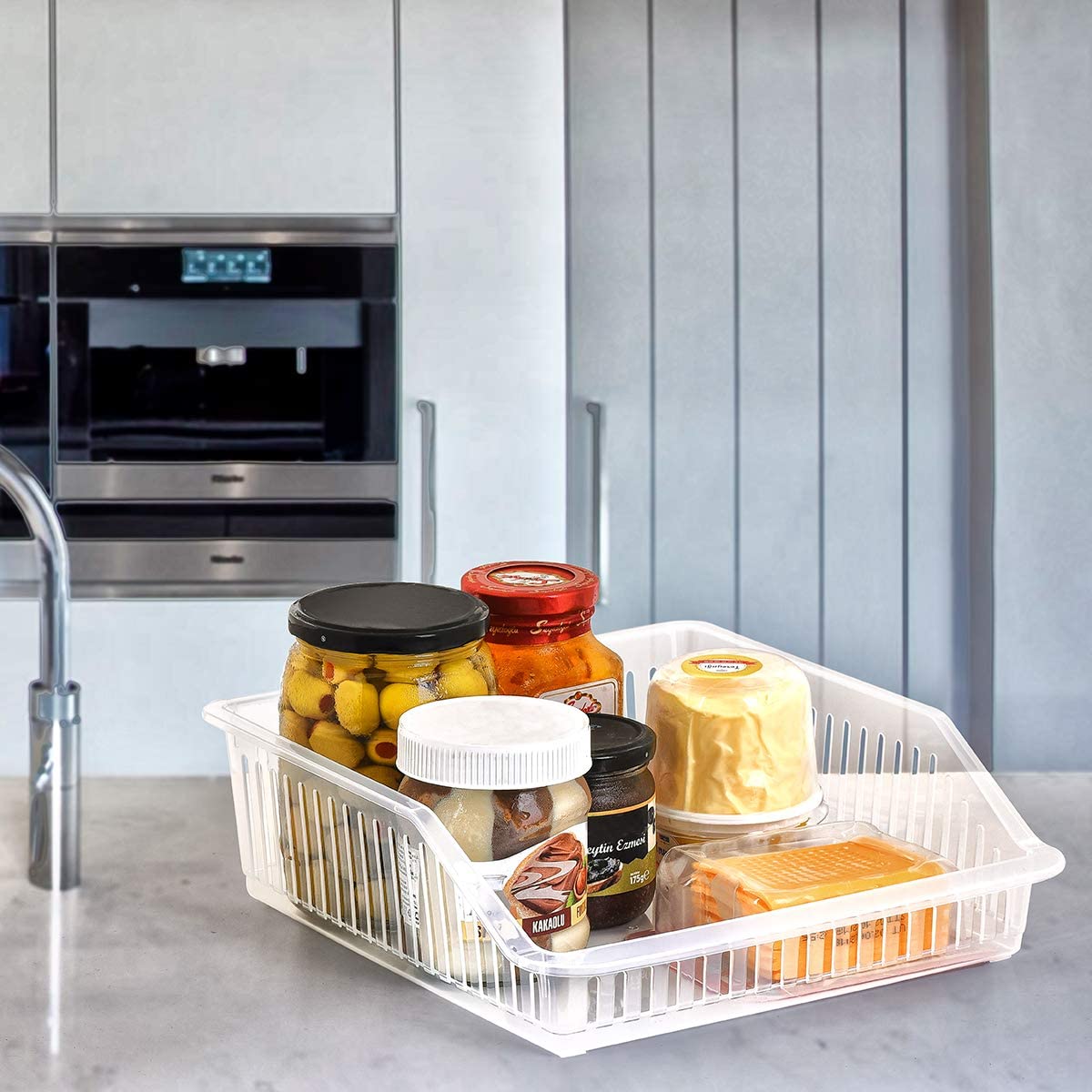 Set of 6 Fridge Storage Box Container Tray Cupboard organiser Rack