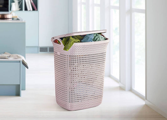 65 Litres Large Laundry Basket Washing Clothes Basket Hamper Bin Rattan Style