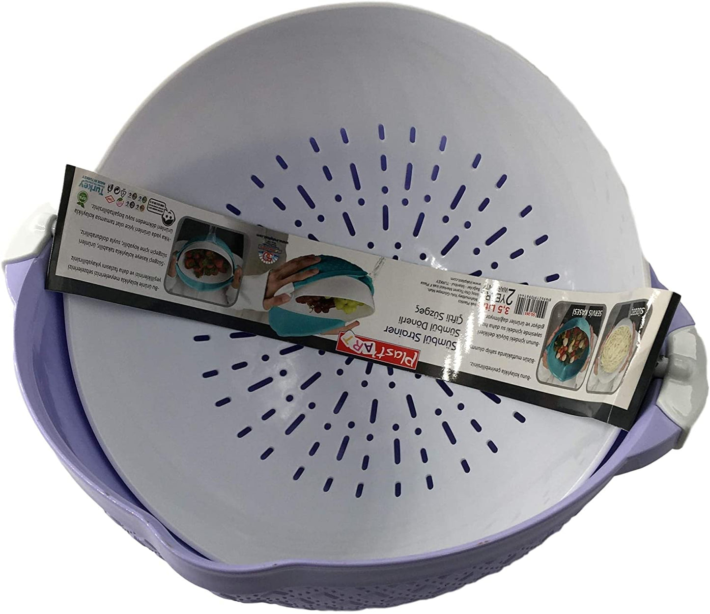 2 in 1 Strainer Colander Rotatable Bowl, Washing Veg, Fruit Basket