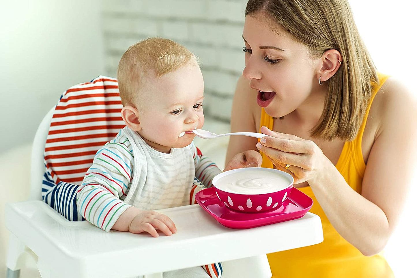 Baby Toddler Bowl & Spoon Plate Feeding Dinner Training Tableware Set