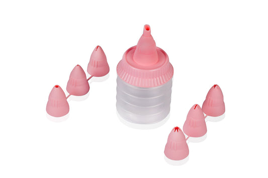 Set of 7 Icing Piping Icing Pump and Nozzles Cake Decorating