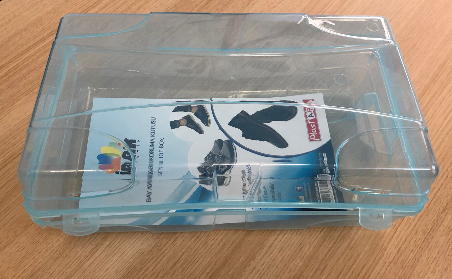 Set of 4 Clear Plastic Stackable Shoe Storage Box Organiser for Men