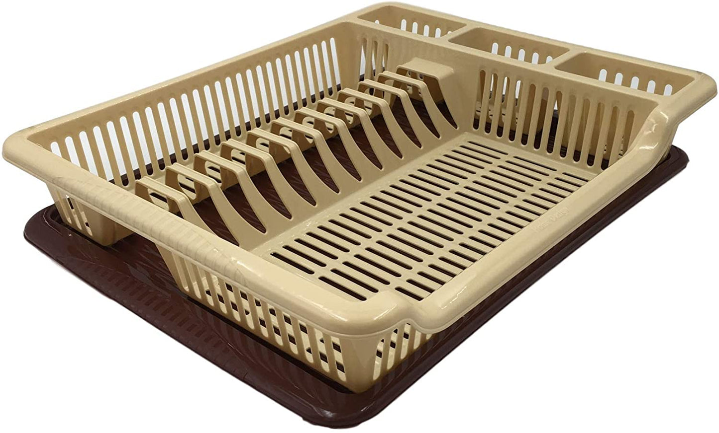 Large Dish Drainer Plate Cutlery Rack Holder with Drain Board