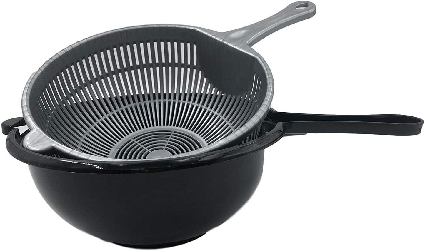 2 in 1 Double Handle Rice Wash Strainer Bowl,Colanders,sieve Vegetables basket