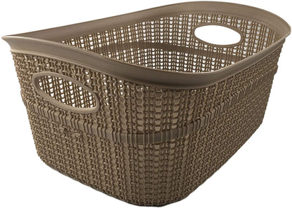 Set of 2 Rattan Laundry Storage 10L, Towel Basket Medium Rectangular
