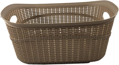 Set of 2 Rattan Laundry Storage 10L, Towel Basket Medium Rectangular