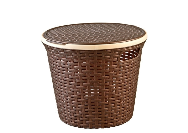 15L Multi-Purpose Rattan Round Basket organiser with Handels
