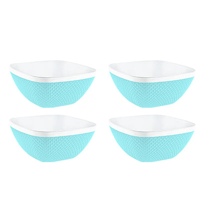 Set of 4 Plastic Serving Bowls for Cereal Breakfast Dessert Snack Soup Pop Corn