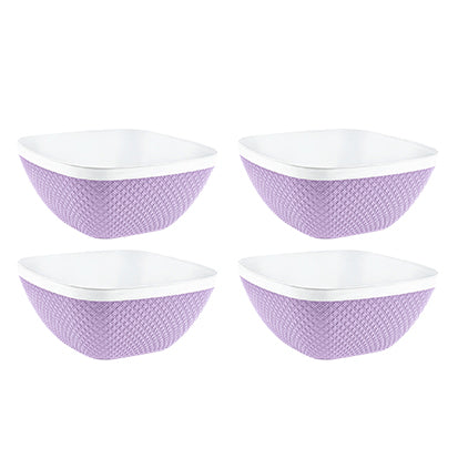 Set of 4 Plastic Serving Bowls for Cereal Breakfast Dessert Snack Soup Pop Corn