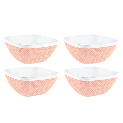 Set of 4 Plastic Serving Bowls for Cereal Breakfast Dessert Snack Soup Pop Corn