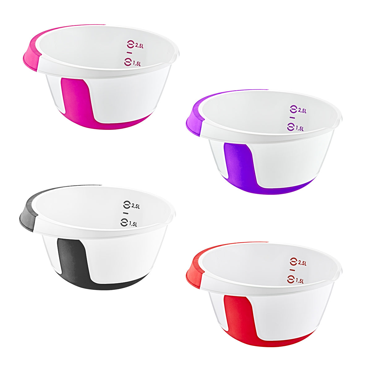 2.5 Litre Graded mixer bowl with Lid - Double Colored