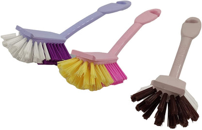 3 Dish & pan Scrubbing Brushes, Sink Brush with Hanger for Kitchen & Bathrooms