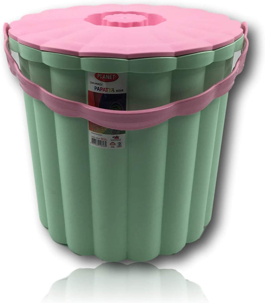 Plastic Bucket with Lid Carry Handle, Ideal for Tub Bucket Animal Feed and more