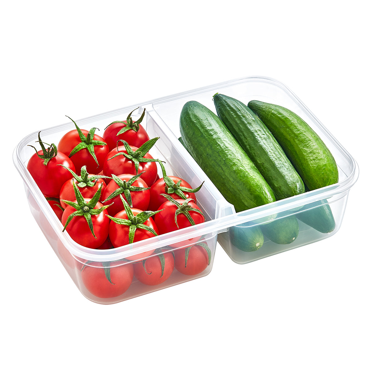 Set of 4 Divided Food Storage Containers Airtight Plastic Containers with Lids