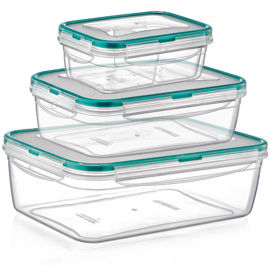 2.6 L Set of 3 pieces Airtight food storage clip box ( 1.4 LT- 0.8 LT - 0.4 LT )