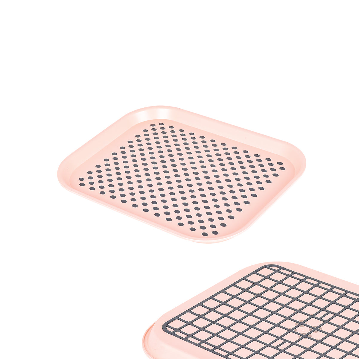 Set of 2 Anti Slip Serving Tray Non Slip Rubber Grip Surface and Bottom