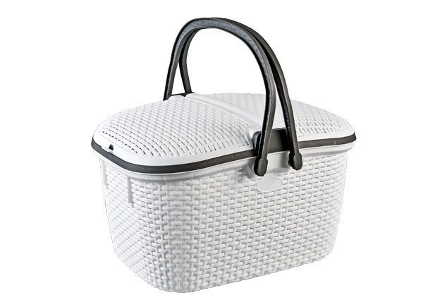 30L Large Rattan Picnic Basket for outdoor, shopping basket