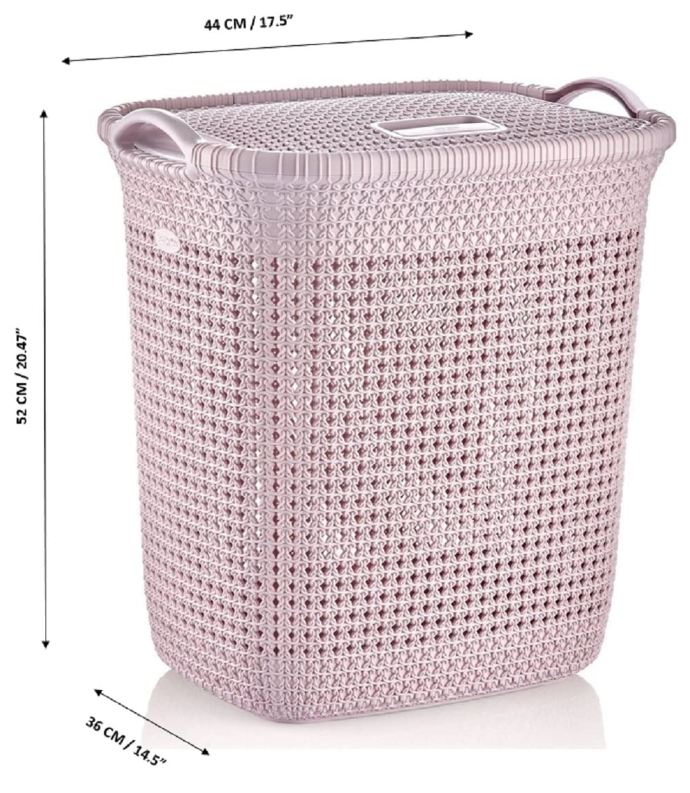 Laundry Basket Wash Basket for Laundry with lid and handle Rattan Design