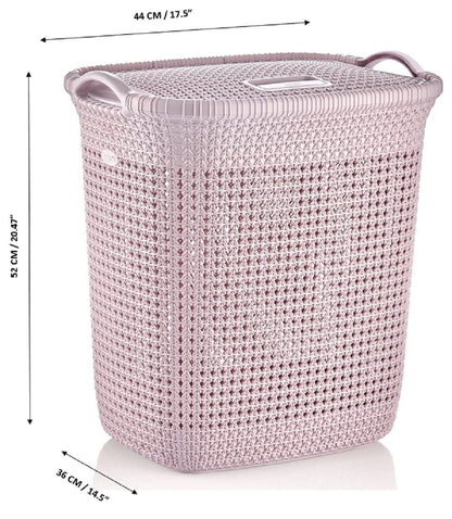 Laundry Basket Wash Basket for Laundry with lid and handle Rattan Design