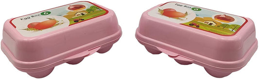 Set of 2 Portable Egg Box 6 Egg Holder, Container, BPA Free, Clip Lock