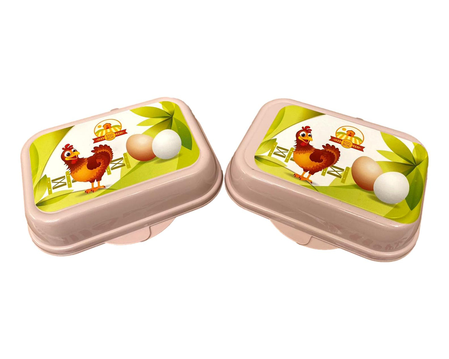 Set of 2 Portable Egg Box 6 Egg Holder, Container, BPA Free, Clip Lock