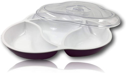 4 Compartment Candy and Nut Serving Container With Lid Serving Food Tray