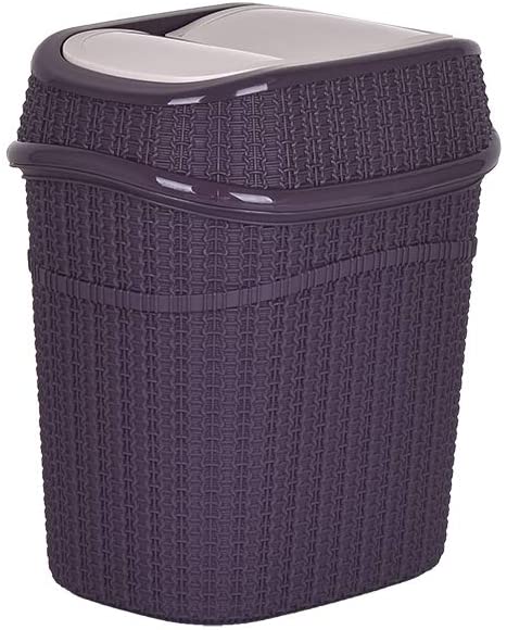 Set of 2 Plastic Swing Top Bin Waste 9.5L Rubbish Dust Home Kitchen Office Bins