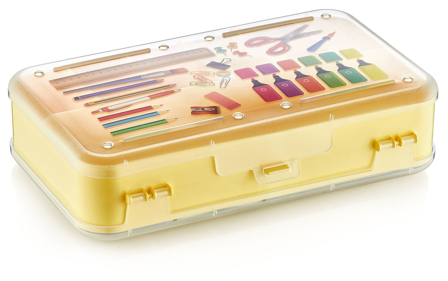 SET of 2 Medium Plastic Sewing Box, Pencil, Pens, Accessories, Storing & Organising