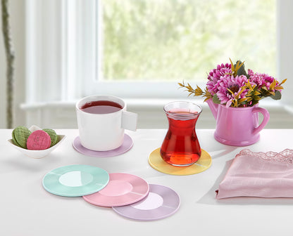 Set of 3 Silicone Saucepan & Beverage Coasters Unique Design Round Shapes