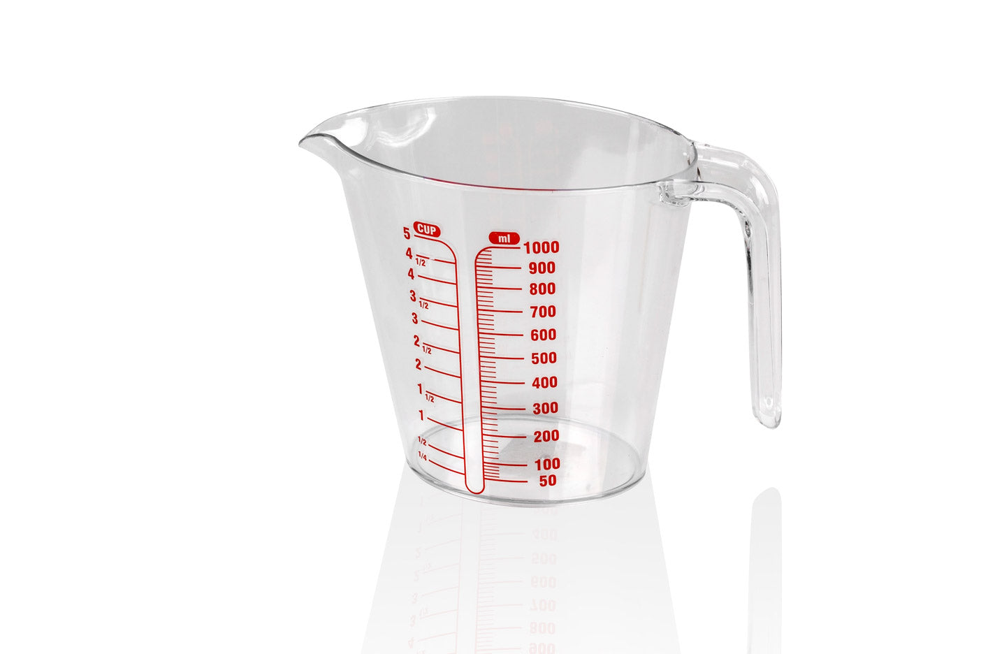 2pc Plastic Measuring Jug Set Stackable with Handle 1L and 250ml Kitchen Cups