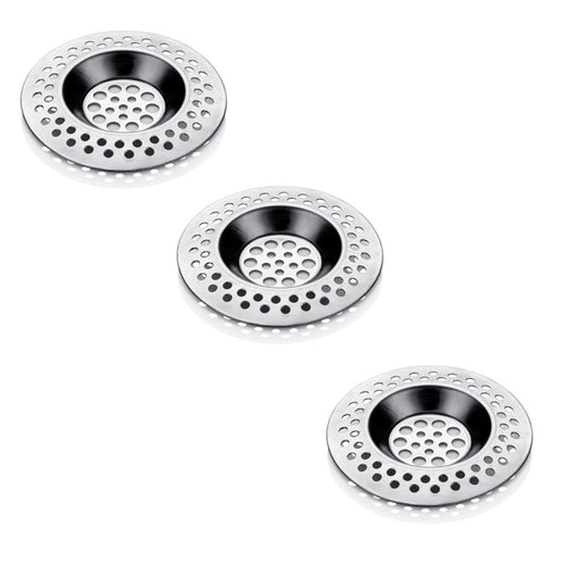 3X Stainless Steel Sink Bath Plug Hole Strainer Basin Filter Drainer Cover 7cm