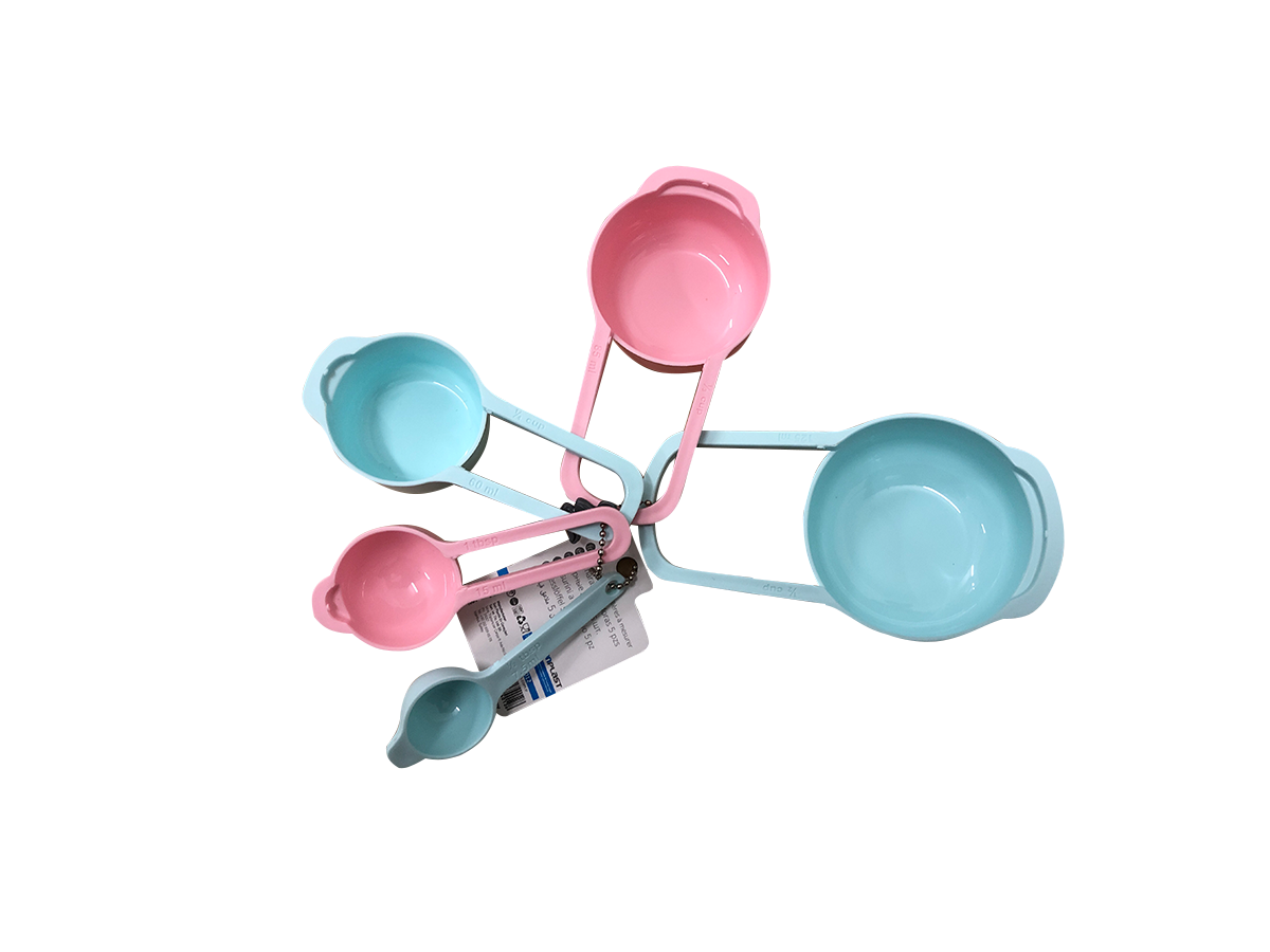 5 Piece Plastic Measuring Spoons Set Kitchen Cups Utensil Cooking Baking Tool