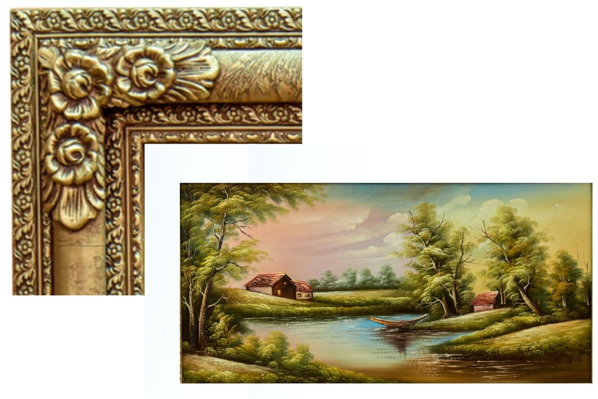 Serene Lakeside Artwork Unique Art Piece For Living Room Realistic Nature Scene