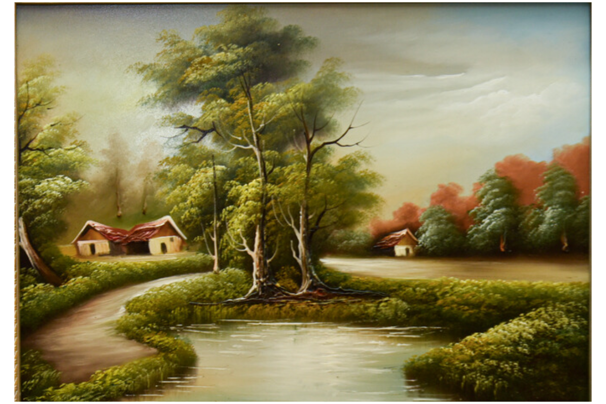 Transform your space with this exquisite hand-painted wall art from Handmade EGY. Showcasing a serene autumn lakeside path framed in a detailed gold frame, crafted on durable wood for lasting beauty. Ready to hang, with free UK delivery and worldwide shipping. Shop now to elevate your wall decor with timeless charm!