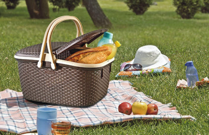 30L Large Rattan Picnic Basket for outdoor, shopping basket