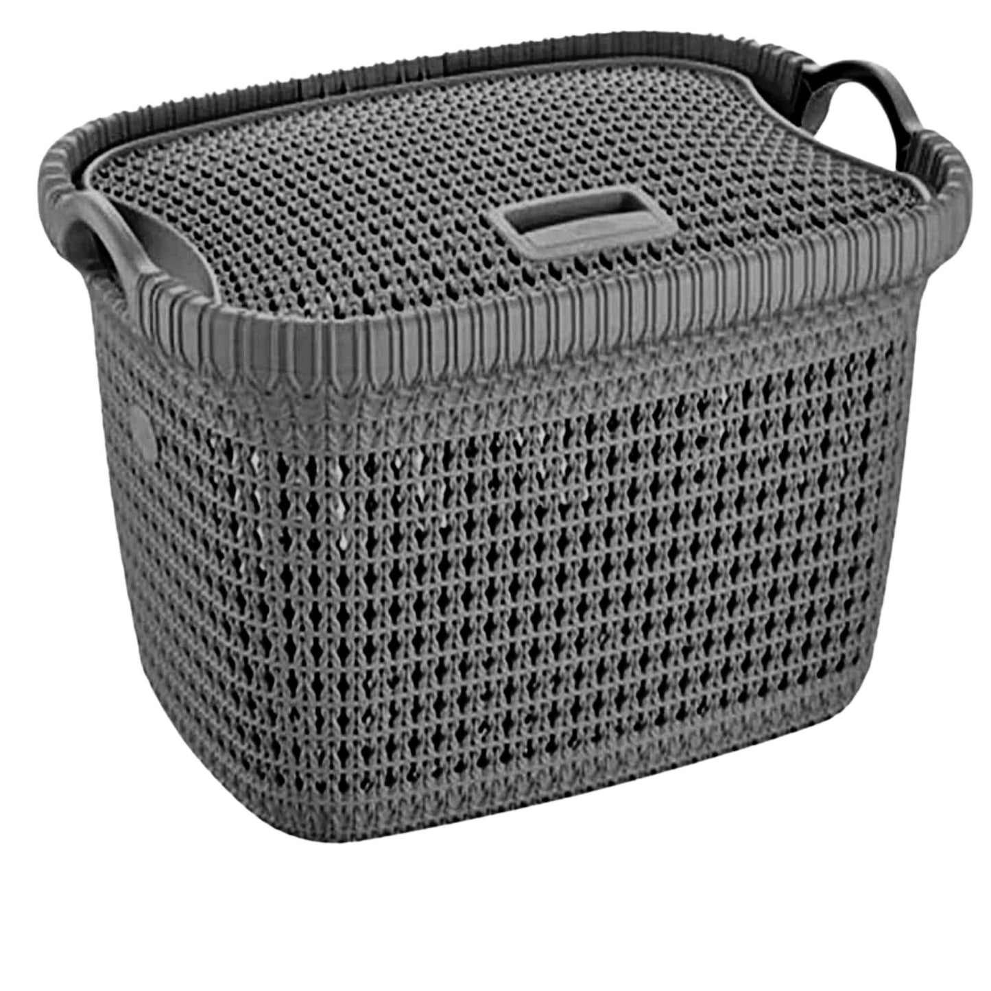 grey laundry basket