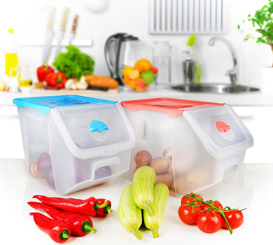 14LT Veg,Cereal,Rice,Flour & Grain Dispenser Storage Box Household Food Container