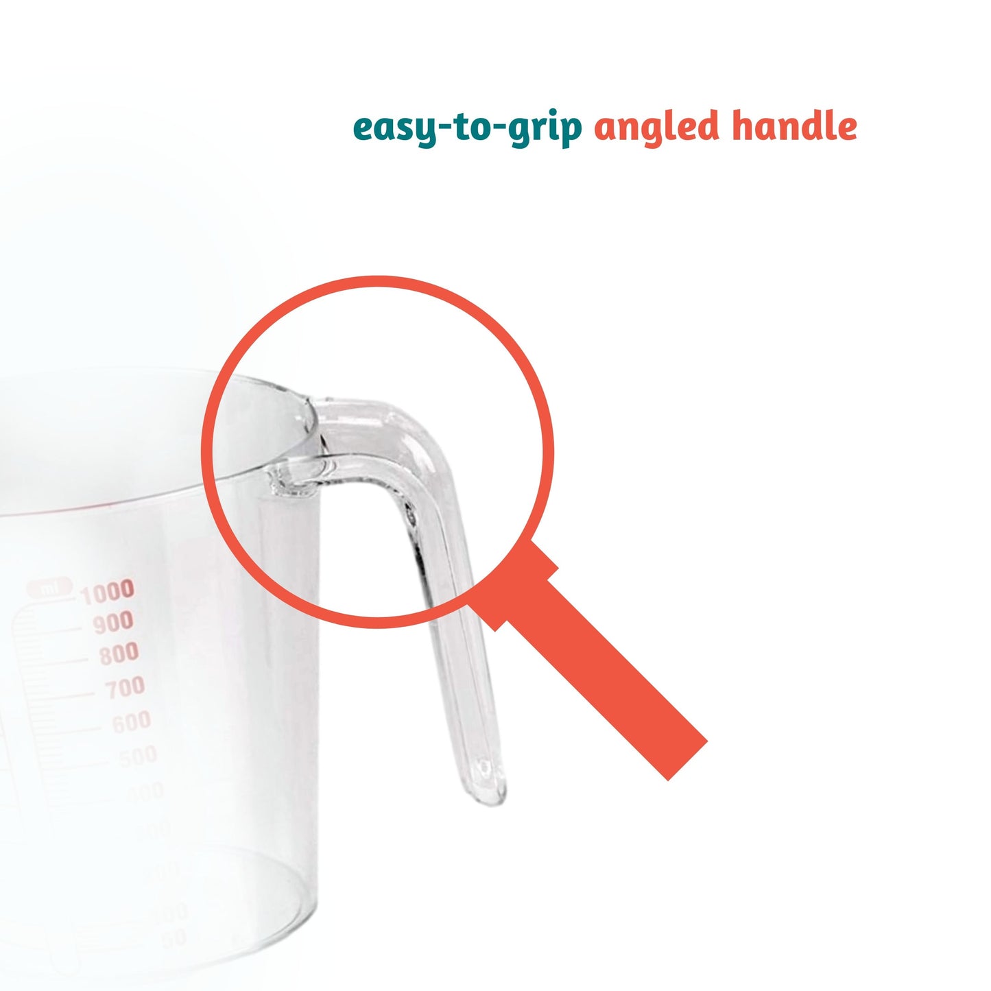 2pc Plastic Measuring Jug Set Stackable with Handle 1L and 250ml Kitchen Cups