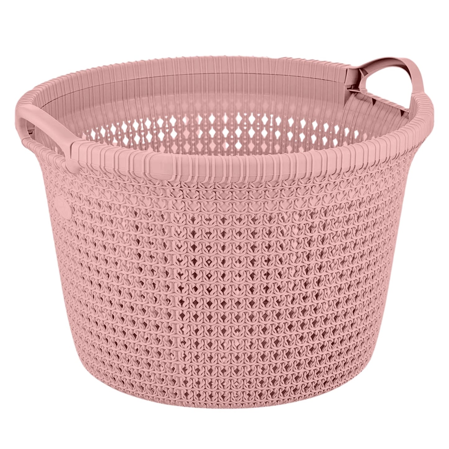 35 Litre Round Wash Basket for Laundry with Handles Spacious Rattan Design