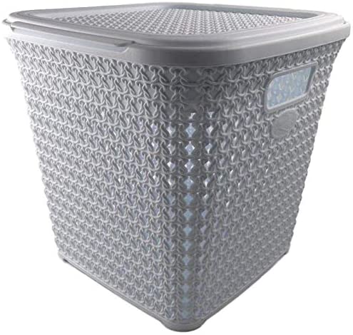 (Set of 2) 15 LT Knitted Storage Basket Organiser tidy Box Home Bathroom Kitchen
