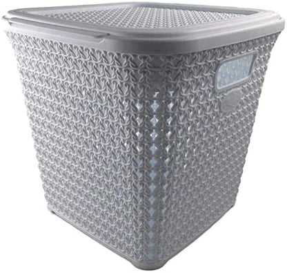 (Set of 2) 15 LT Knitted Storage Basket Organiser tidy Box Home Bathroom Kitchen