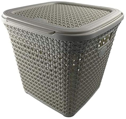 (Set of 2) 15 LT Knitted Storage Basket Organiser tidy Box Home Bathroom Kitchen