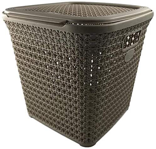 (Set of 2) 15 LT Knitted Storage Basket Organiser tidy Box Home Bathroom Kitchen