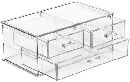 Cosmetic Organizer Acrylic Makeup Drawer Holder Jewelry Case Box Storage Clear